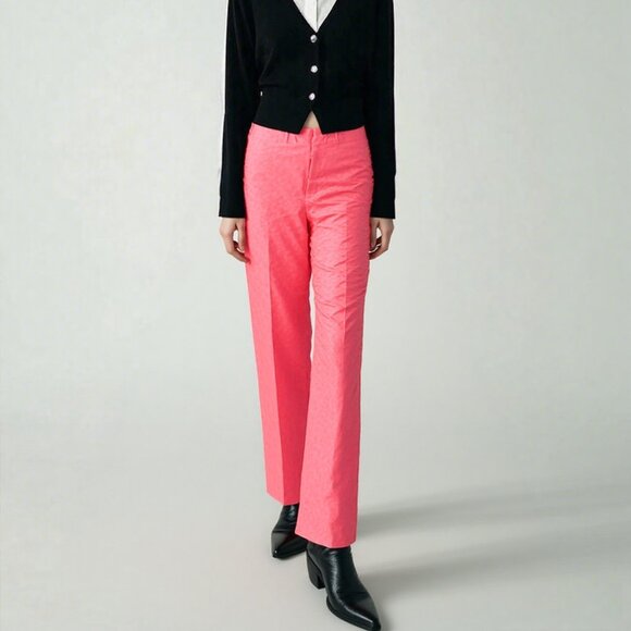 NWT Talbots Shrimp Pink Shantung Shimmer Silk High Waist Straight Dress Pants 8 - Picture 1 of 5